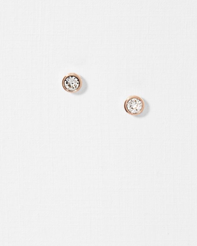 Boucles d'Oreilles Ted Baker Round Stud Argent Femme | TMU-50600736